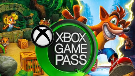 Crash Bandicoot con il logo di Xbox Game Pass