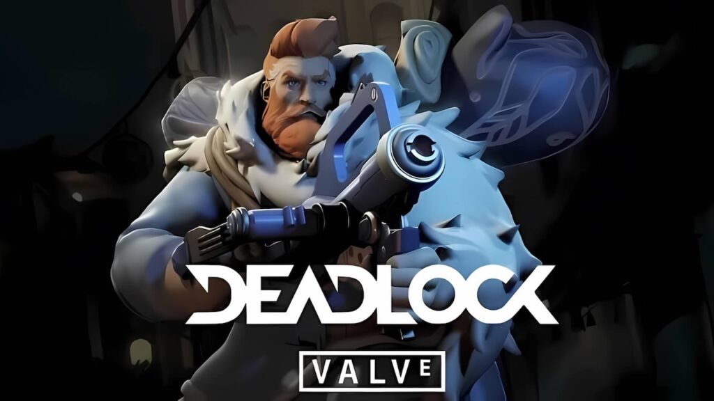 Il logo di Deadlock con un personaggio a schermo