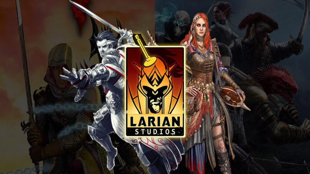 Il logo di Larian Studios con due persoanggi