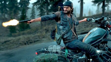 Deacon di Days Gone su una moto