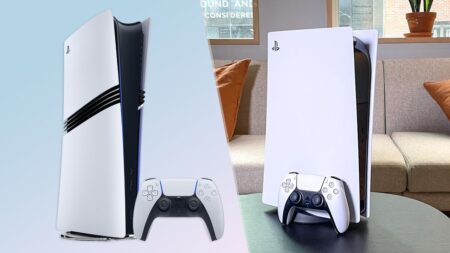 Una PS5 Pro con al fianco una PS5 fat