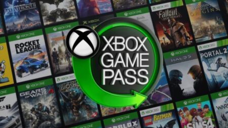 Il logo di Xbox Game Pass con dietro dei giochi