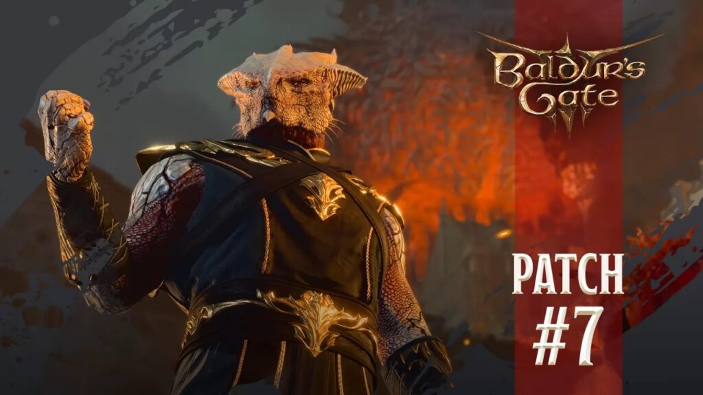 Il logo della Patch 7 di Baldur's Gate 3