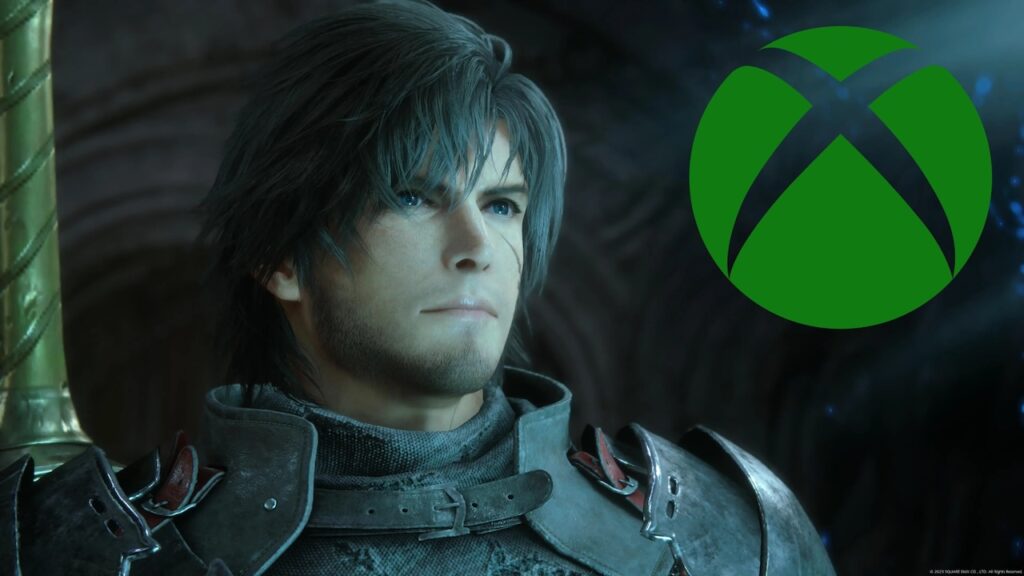 Clive di Final Fantasy 16 con il logo Xbox