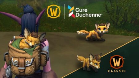 Il logo di World of Warcraft e quello di Cureduchenne WoW Charity Pet