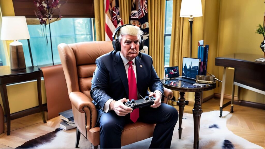 Donald Trump con le console