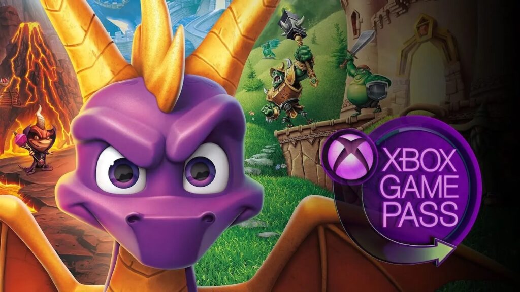 Spyro con il logo di Xbox Game Pass