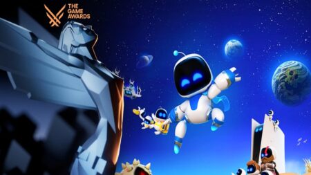 Astro Bot con una statuetta dei The Game Awards 2024