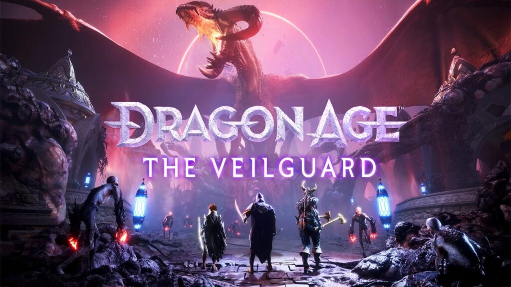 I tre soldati di Dragon Age: The Veilguard mentre affrontano un drago