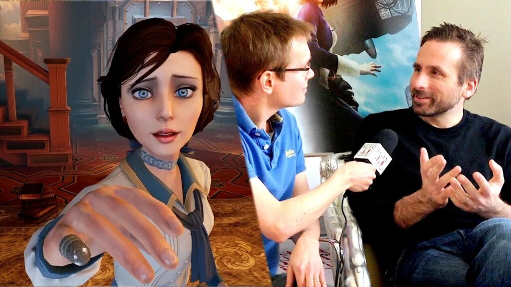 Elizabeth di BioShock: Infinite con al fianco Ken Levine