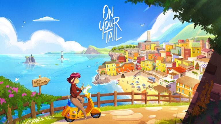 Il protagonista di On Your Tail su una moto