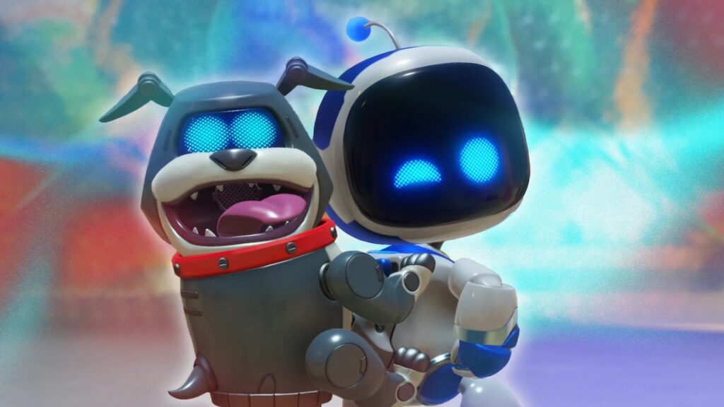 Astro Bot con un piccolo cane robot