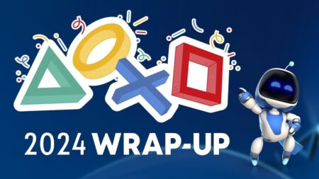 Il logo del PlayStation Wrap-Up 2024 con Astro Bot