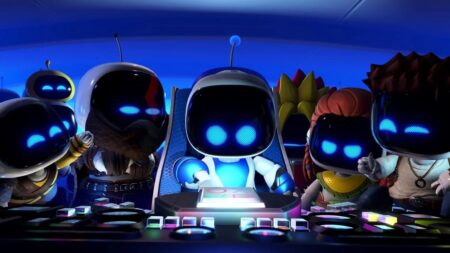 Tanti Bot di Astro Bot in un'astronave