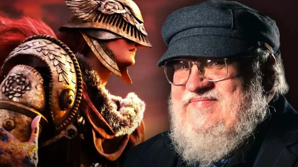 George R.R. Martin con al fianco Malenia di Elden Ring