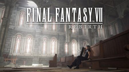 Zack ed il logo di Final Fantasy 7 Rebirth