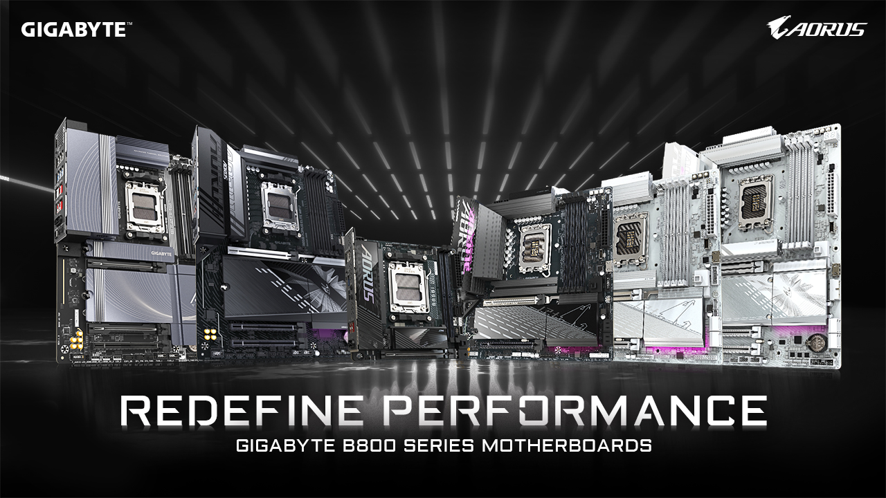 GIGABYTE rivela le schede madri Intel e AMD B800 Series con tecnologia AI al CES 2025