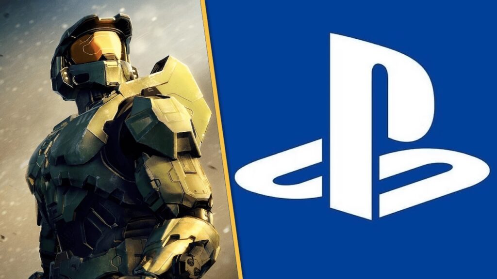 Master Chief con al fianco il logo di PlayStation