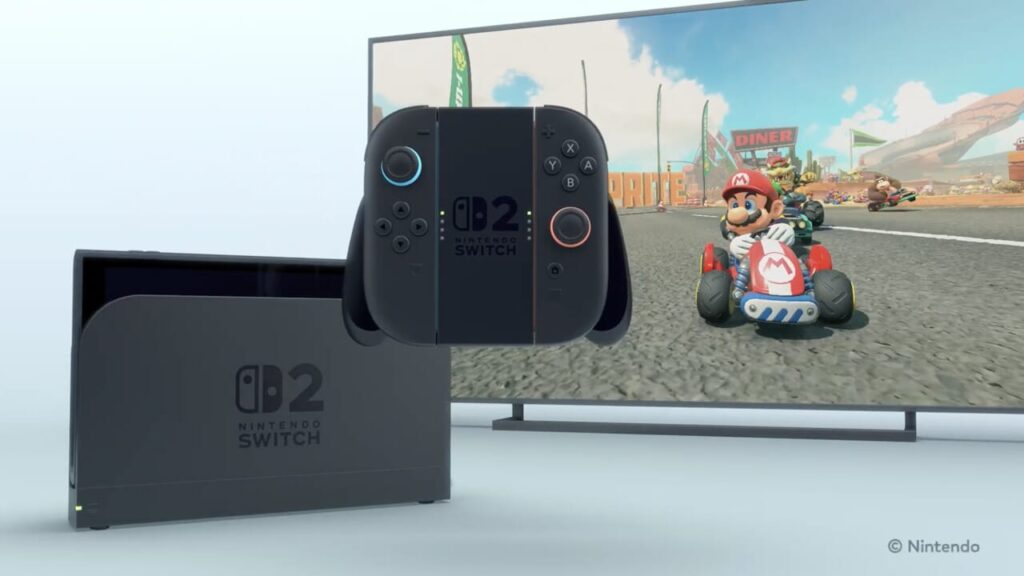 Un Nintendo Switch 2 con Mario Kart al fianco