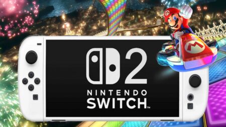 Un Nintendo Switch 2 con al fianco Mario Kart