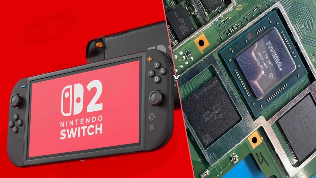 Una Nintendo Switch 2 fan-made con al fianco una scheda madre