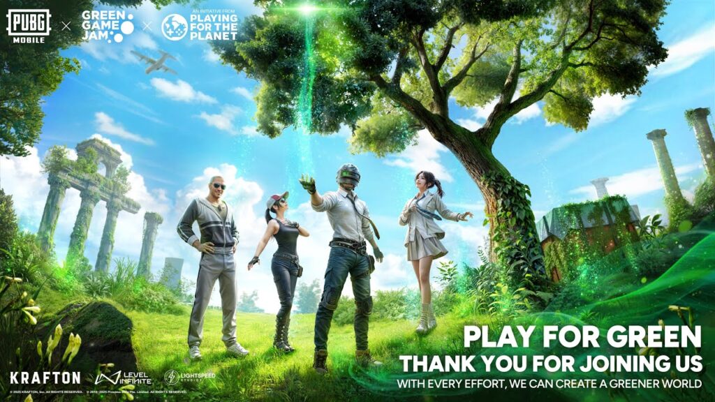 Quattro personaggi di PUBG Mobile per Play For Green