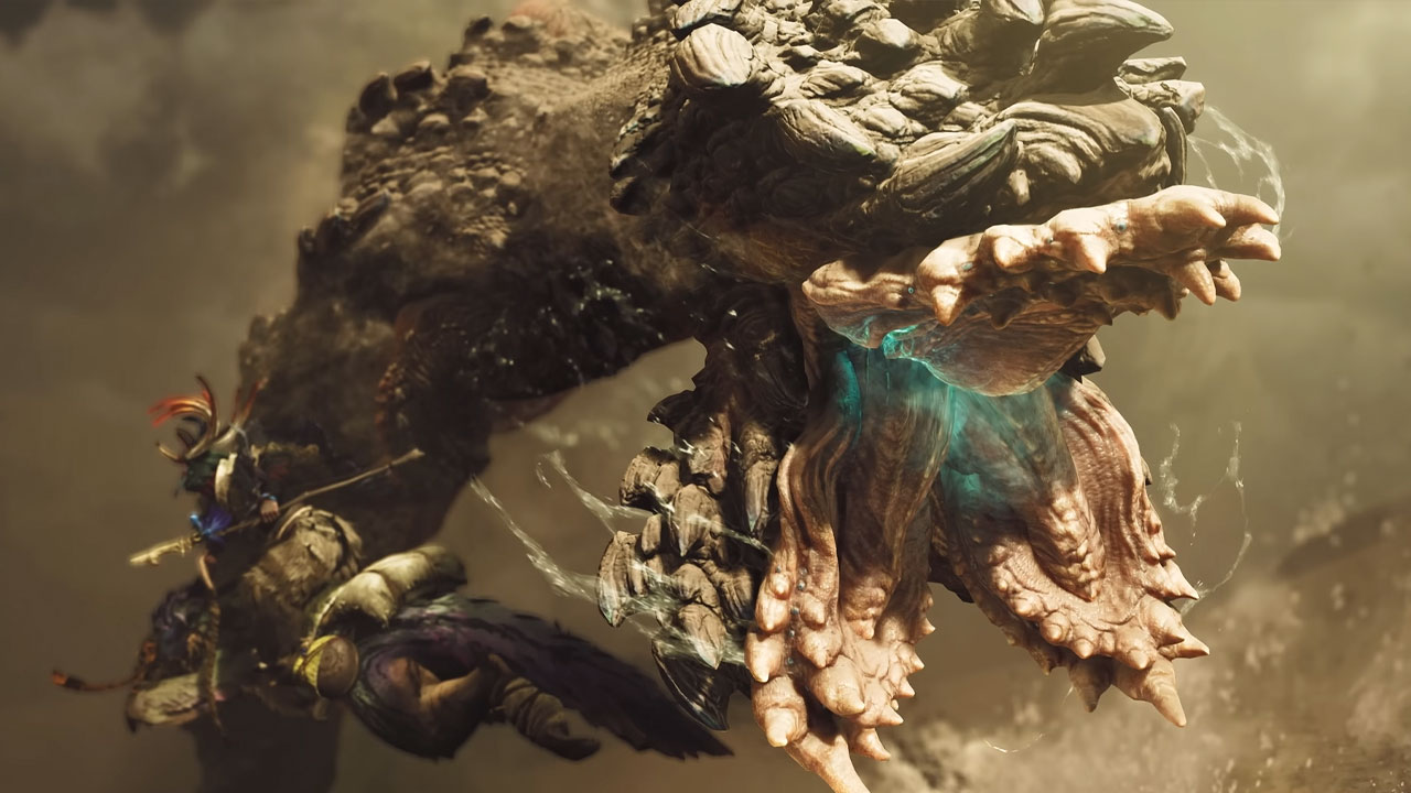 Monster Hunter Wilds un mostro delle dune di sabbia a caccia di prede