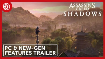 Naoe di Assassin's Creed Shadows su un tetto