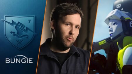 Barret con al fianco il logo di Bungie ed un personaggio di Marathon