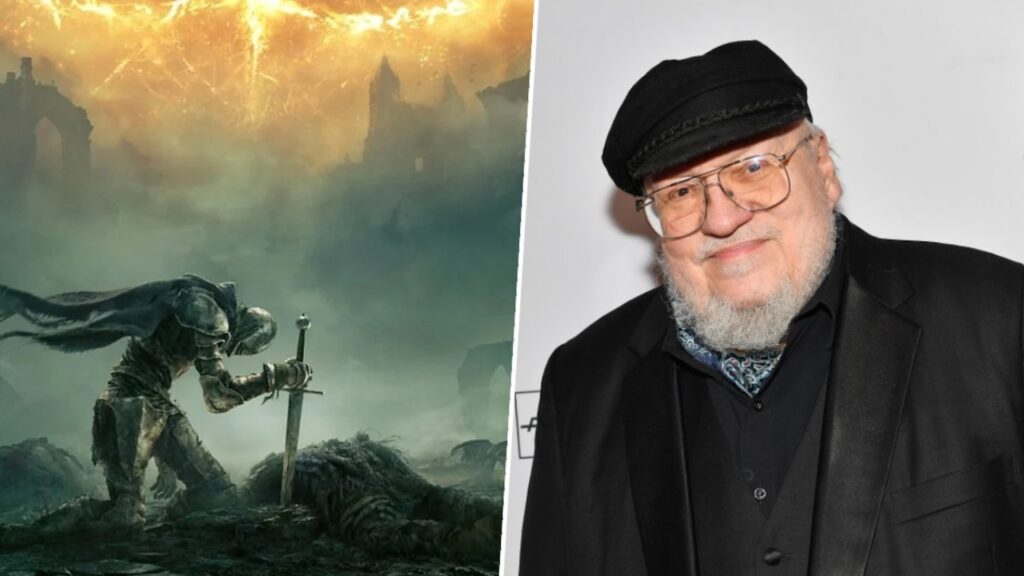 Il protagonista di Elden Ring con al fianco George R.R. Martin