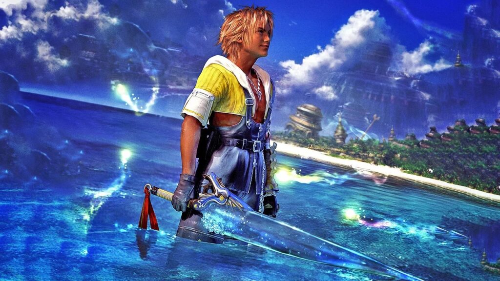 Tidus di Final Fantasy 10 nell'acqua