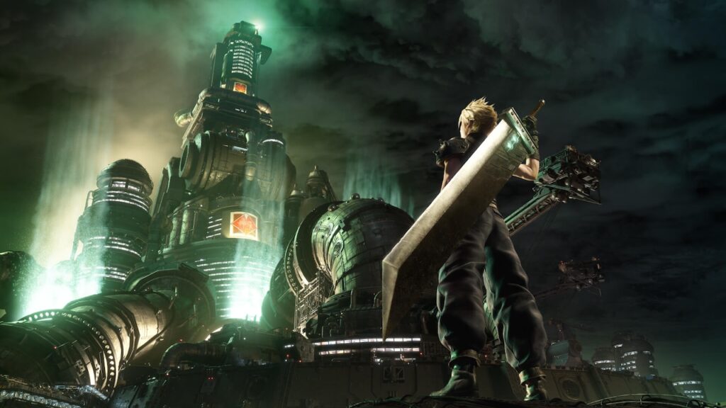 Cloud di Final Fantasy 7 Remake di spalle