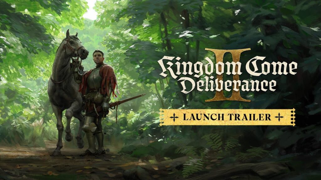 Il logo di Kingdom Come: Deliverance 2 vicino ad un cavallo