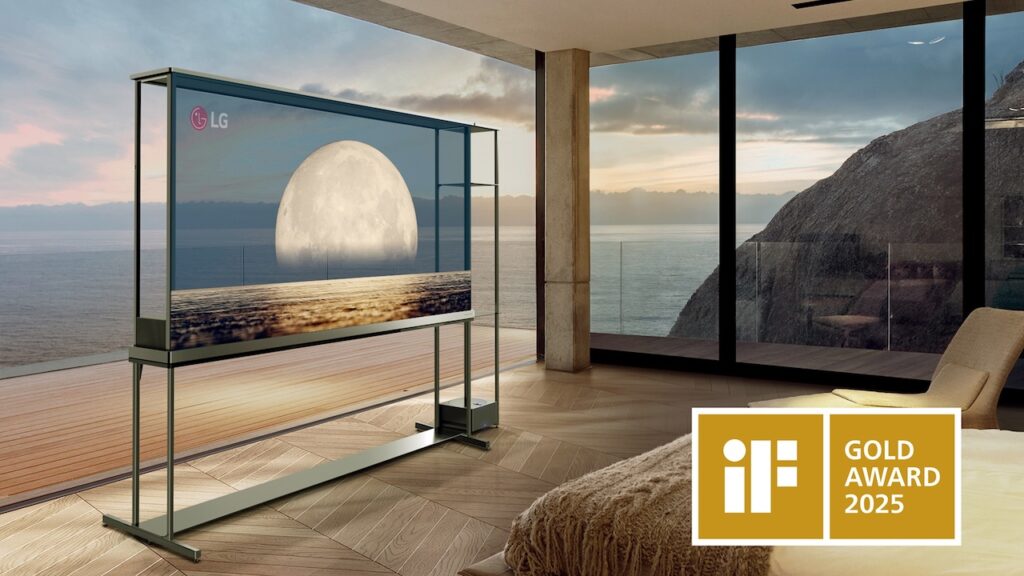 Un televisore LG con il logo degli iF Design Awards 2025