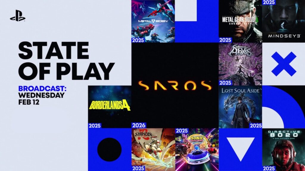 Il logo dello State of Play del 12 Febbraio 2025 con i vari annunci