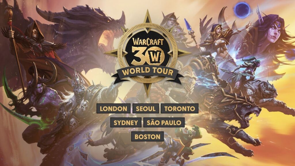 Il logo del World Tour per il trentesimo anniversario di World of Warcraft