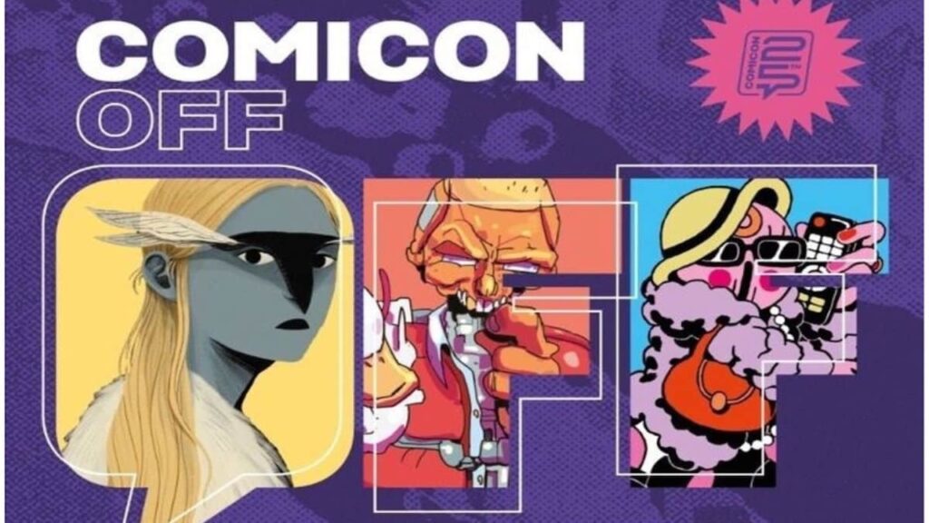 Tre personaggi della locandina di Comiconoff