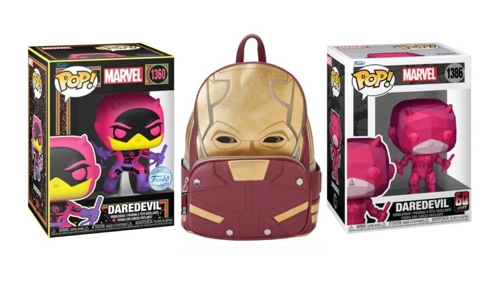 Tre prodotti Funko di Daredevil