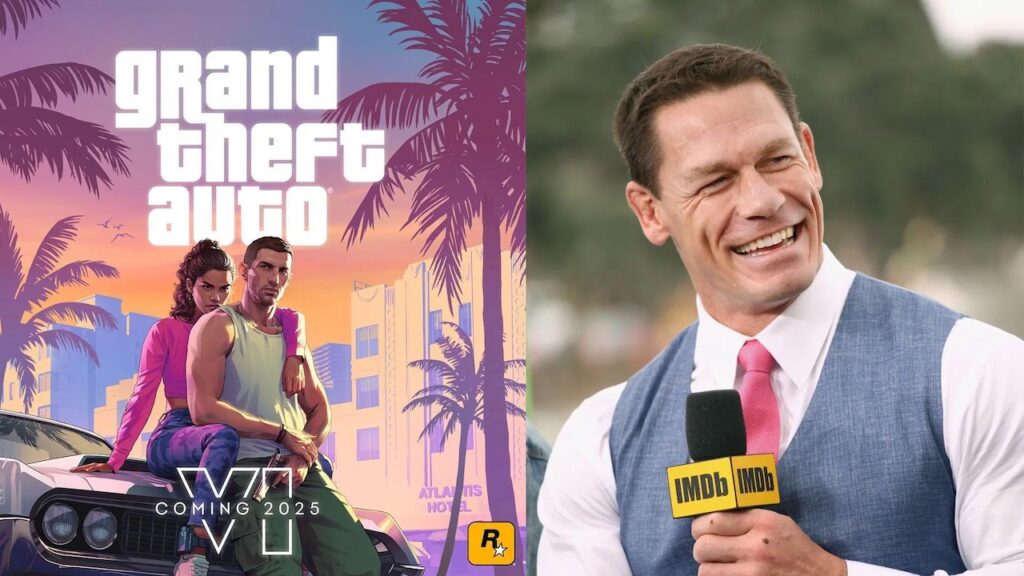 Lucia e Jason di GTA 6 con al fianco John Cena sorridente