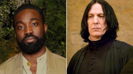 Severus Piton dei film di Harry Potter con al fianco quello della serie TV