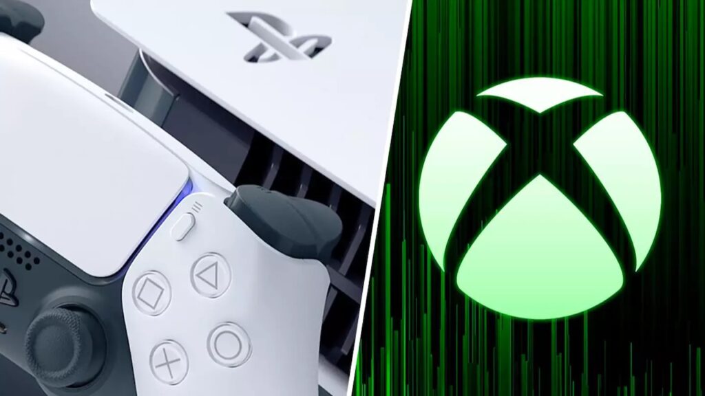 Un DualSense con al fianco il logo di Xbox