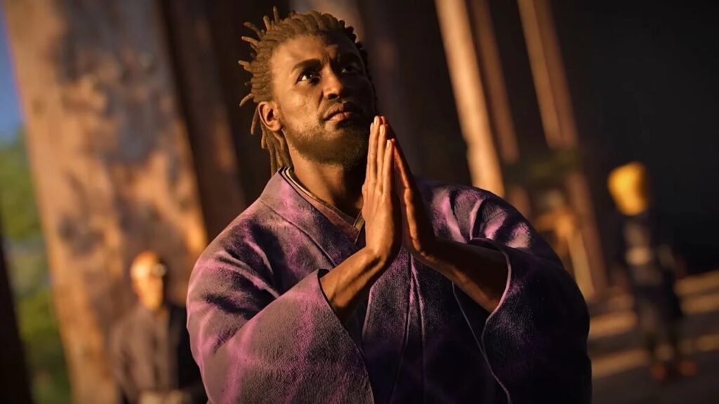 Yasuke di Assassin's Reed Shadows mentre prega