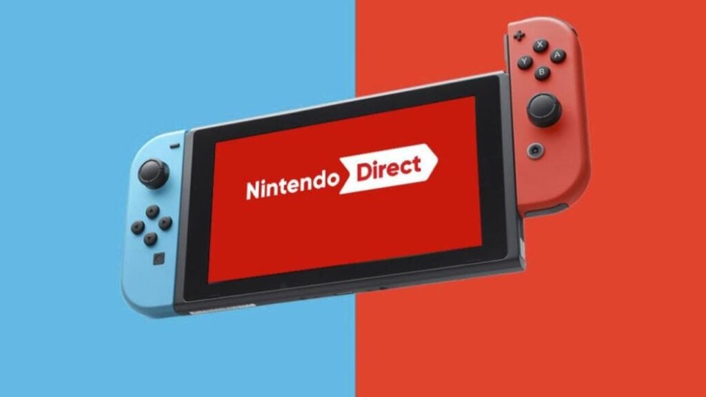 Il logo del Nintendo Direct in un Nintendo Switch