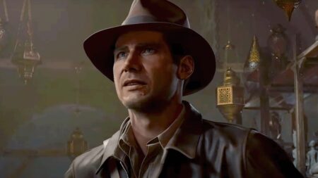 Indy di Indiana Jones e l'Antico Cerchio in primo piano