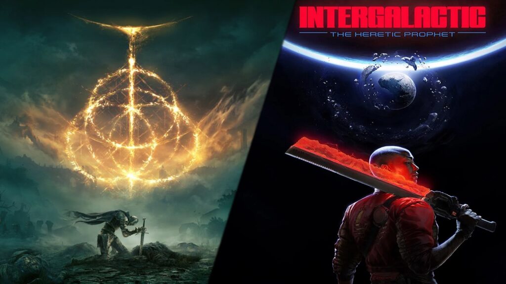 La protagonista di Intergalactic: The Heretic Prophet con la spada in mano con al fianco un Senzaluce di Elden Ring