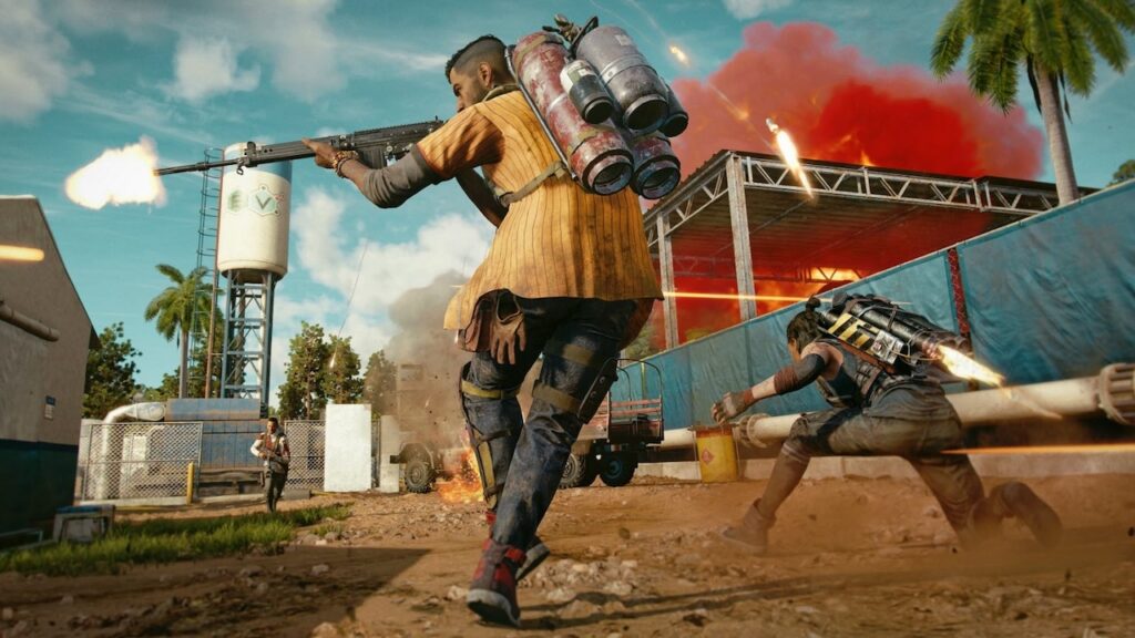 Due personaggi di Far Cry mentre sparano