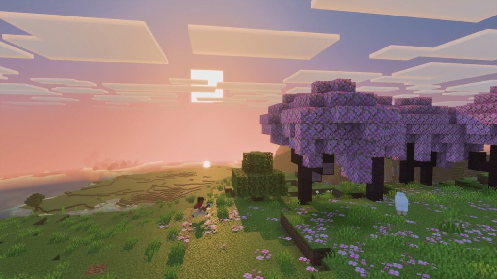 Il mondo di Minecraft con l'upgrade Vibrant Visuals