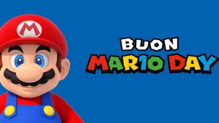 Super Mario con al fianco il logo del Mar10 Day