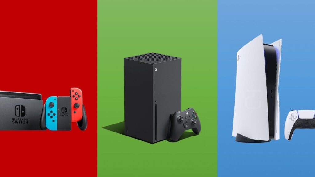 Nintendo Switch con al fianco Xbox Series X e PS5