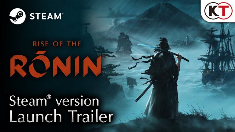 Il protagonista di Rise of The Ronin con il logo PC Steam